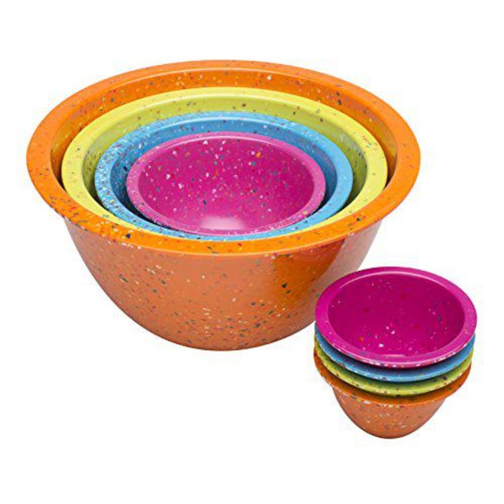 Zak! Designs zak designs for prepping and serving food, made with durable melamine mixing set, nesting bowls for space saving storage, 4 p