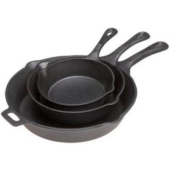 Old Mountain Skillet Set - Pre Seasoned 3 Piece Cast Iron set - 6.5, 8, 10.5 Inches By Old Mountain