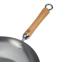 joyce chen 21-9979, classic series carbon steel stir fry pan, 12-inch,silver