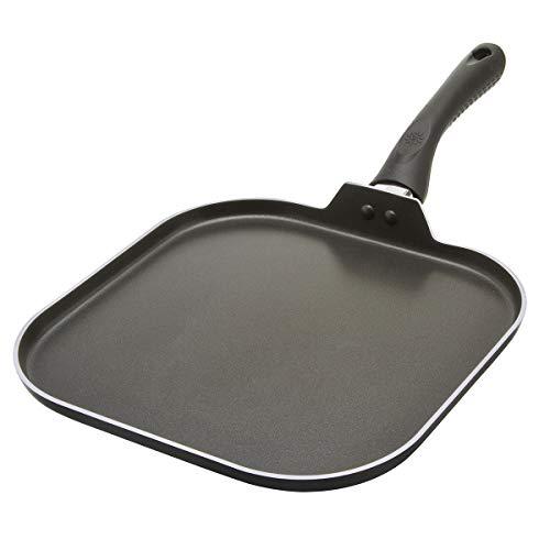 Epoca ecolution artistry non-stick square griddle easy to clean, comfortable handle, even heating, 11 inch, black