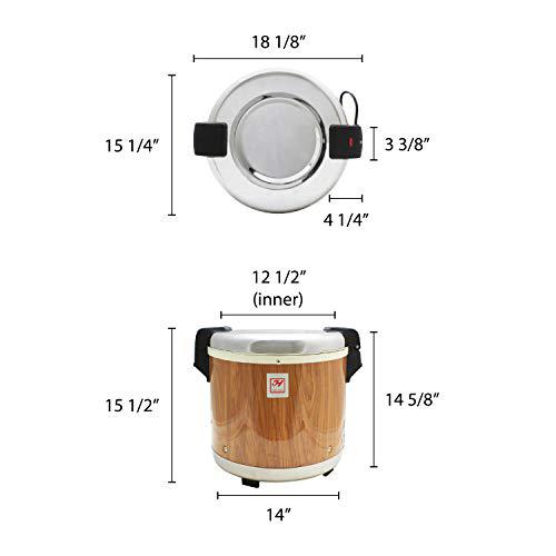 thunder group sej21000 wood grain 50-cup (uncooked) 100-cup (cooked) rice warmer