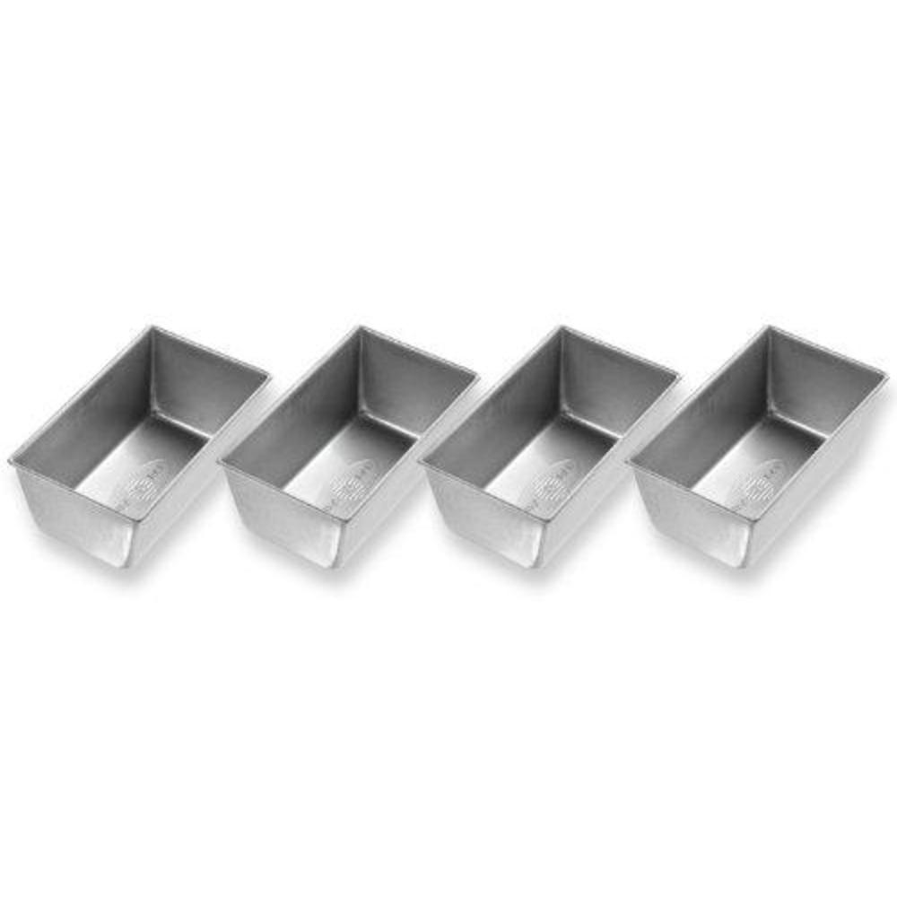 usa pan bakeware mini loaf pan, set of 4, nonstick & quick release coating, made in the usa from aluminized steel