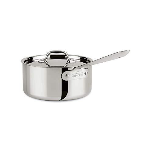 all-clad - 8701004398 all-clad 4203 stainless steel tri-ply bonded dishwasher safe sauce pan with lid / cookware, 3-quart, si