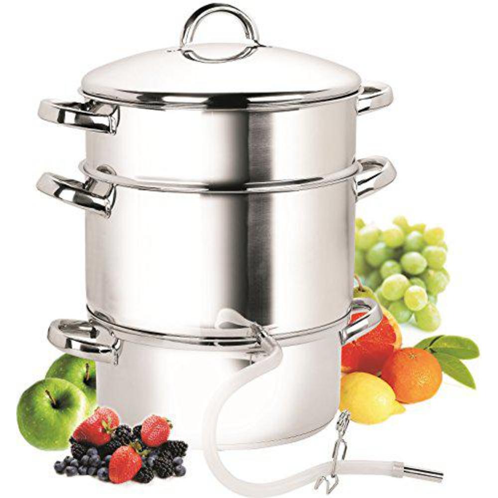 cook n home, 28cm 11-quart stainless steel fruit juicer steamer multipot, silver