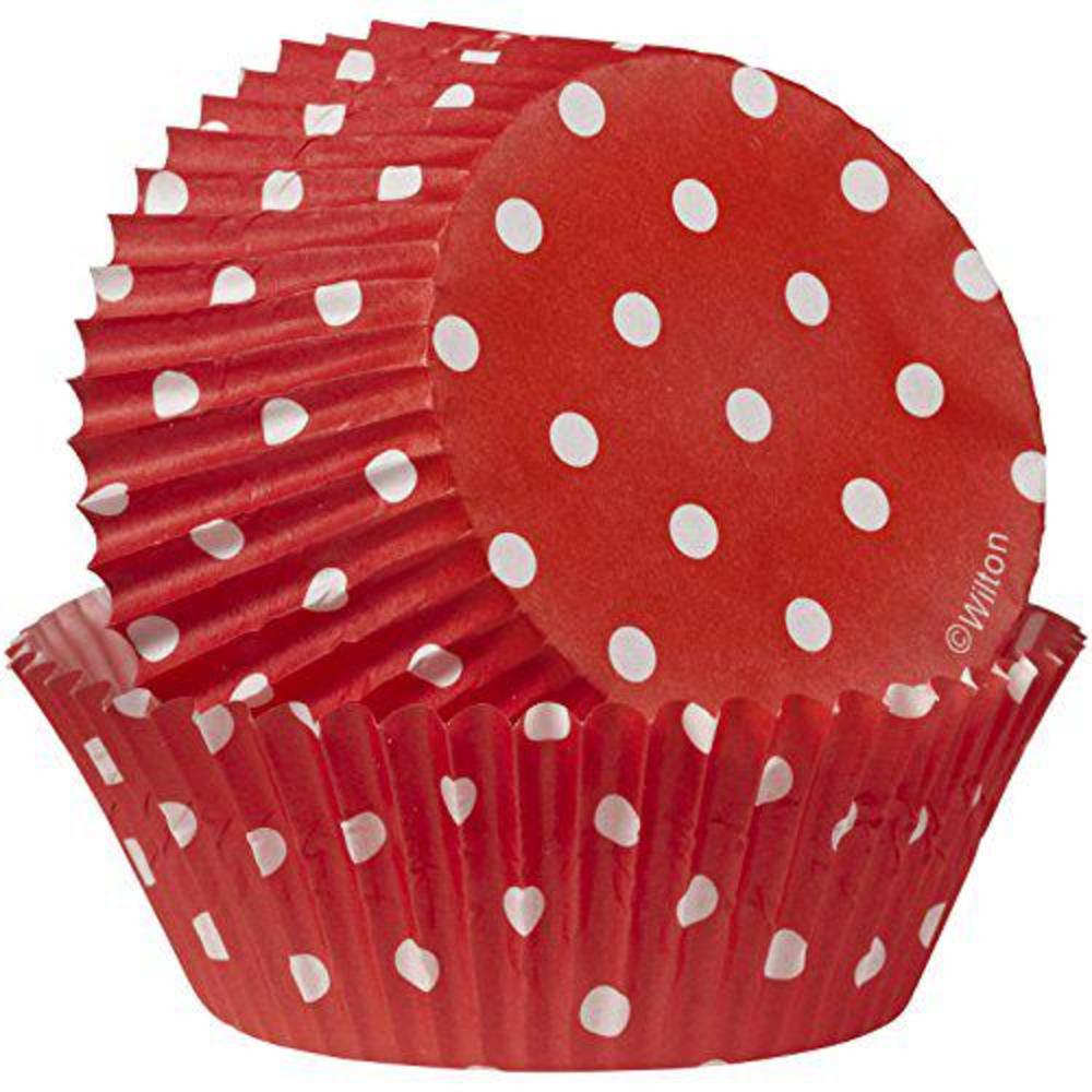 wilton baking cups standard dots red 75 piece