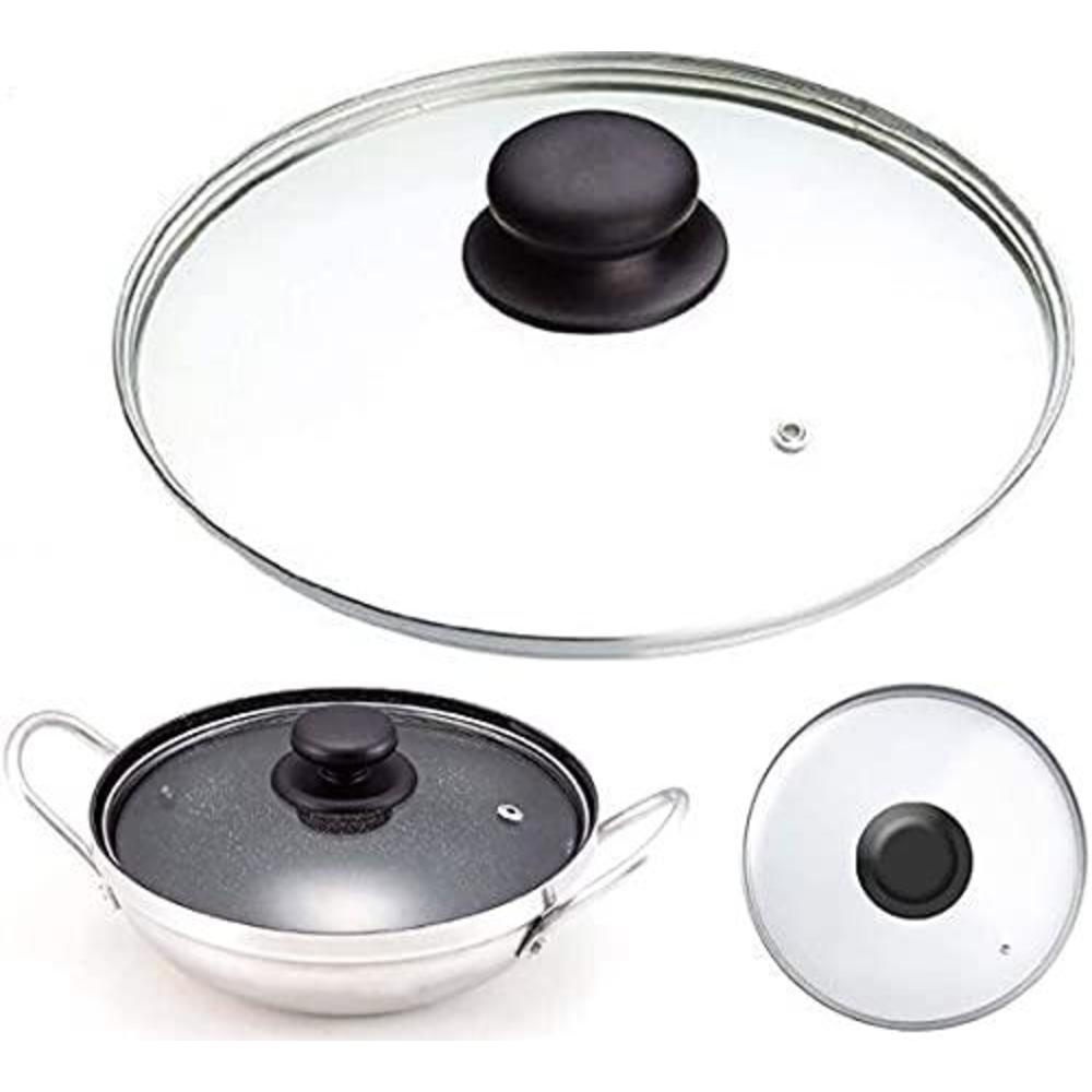 m.v. trading tempered glass lid, cookware glass lid, 34cm (13.3858-inches inner edge to edge)