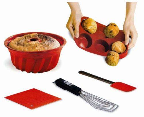 Handy Trends 5 piece silicone bake ware set - nonstick 5 piece baking cookware set