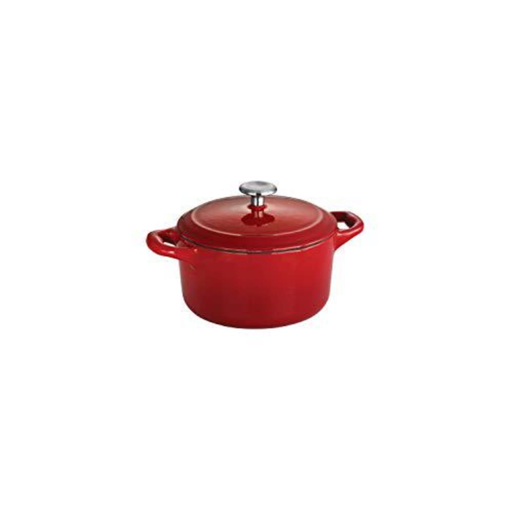 tramontina covered small cocotte enameled cast iron 24-ounce, gradated red, 80131/056ds