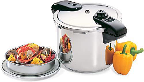 presto 8-quart stainless steel pressure cooker, silver