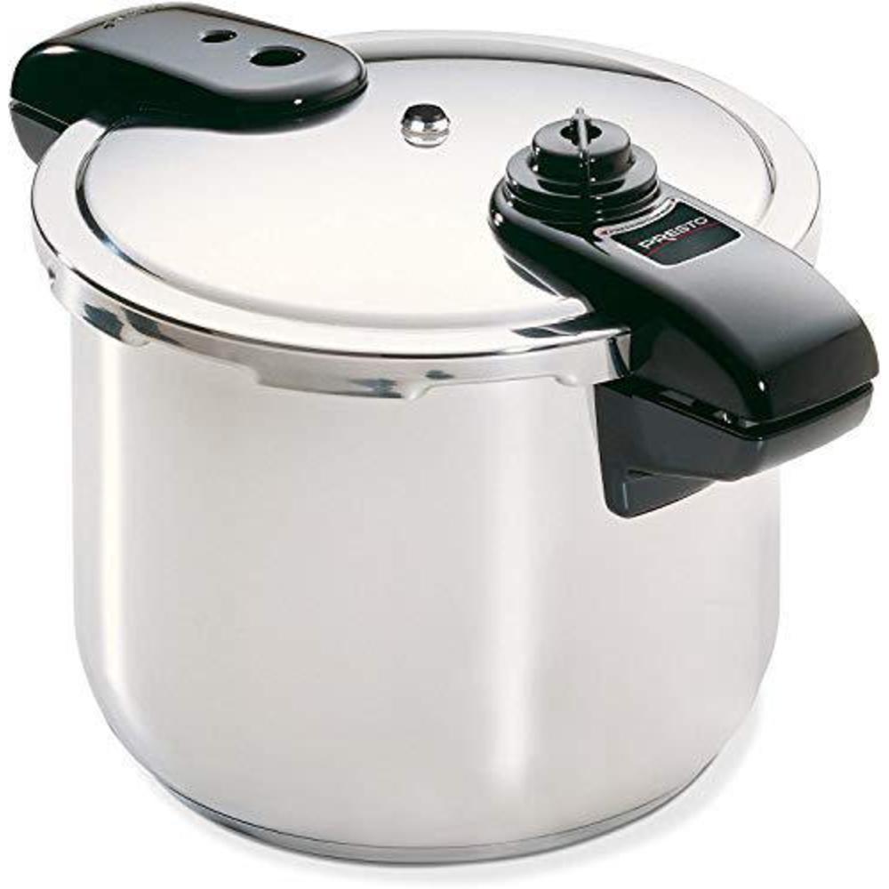 presto 8-quart stainless steel pressure cooker, silver
