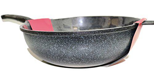 joycook durastone marble coated cast aluminum nonstick wok pan, 14-inch