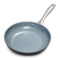 Green Pan greenpan lima hard anodized healthy ceramic nonstick 8" frying pan skillet, pfas-free, oven safe, gray
