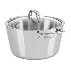viking contemporary 3-ply stainless steel dutch oven with lid, 5.2 quart