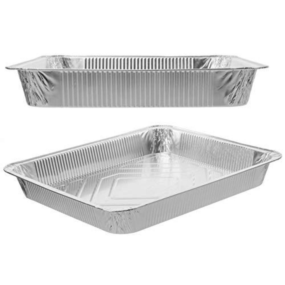 tiger chef 5-pack durable aluminum foil steam table pans full size, disposable 21 x 13 inches