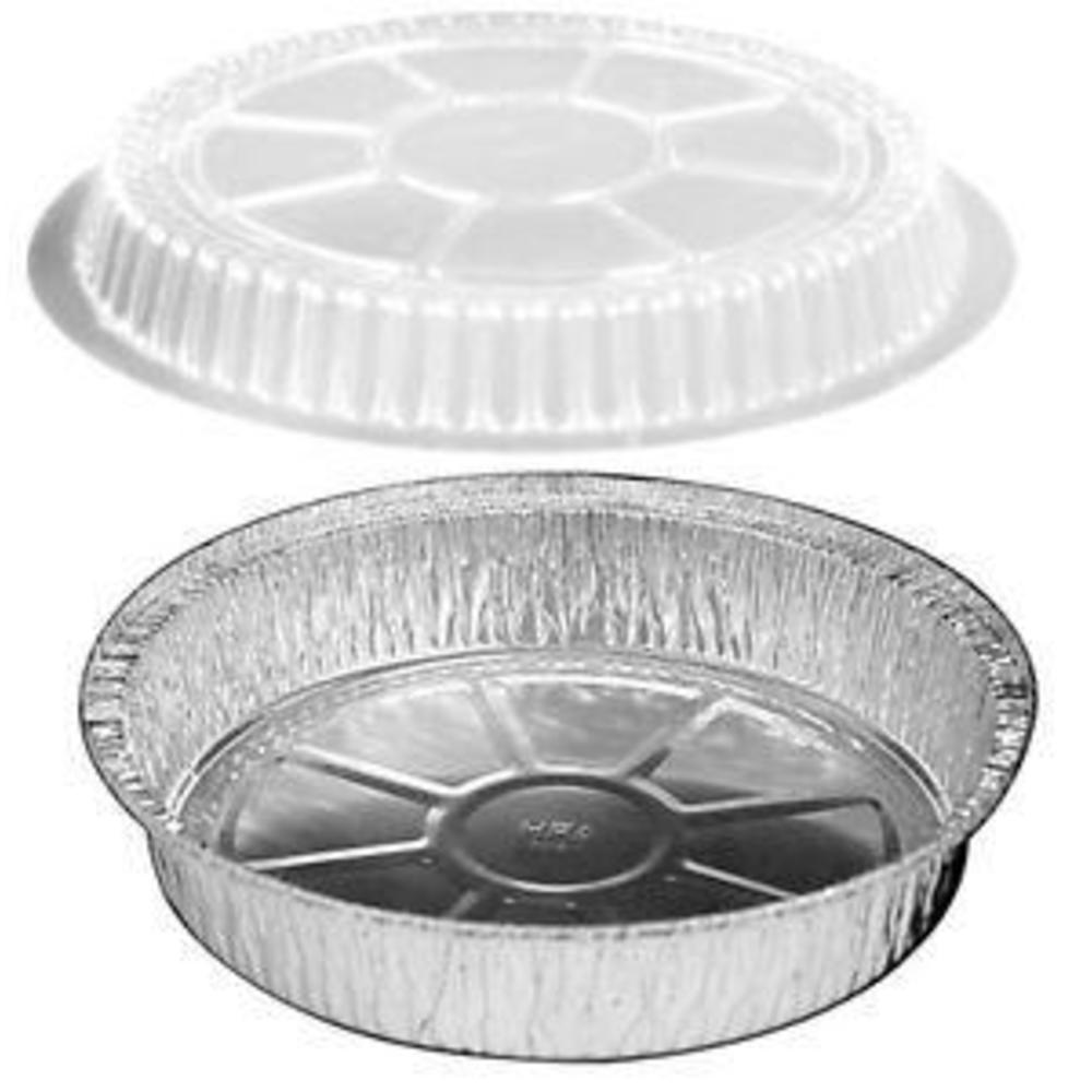 Handi-Foil handifoil 7" takeout to-go restaurant quality leftover meal portion food round disposable aluminum foil pan sets with plastic