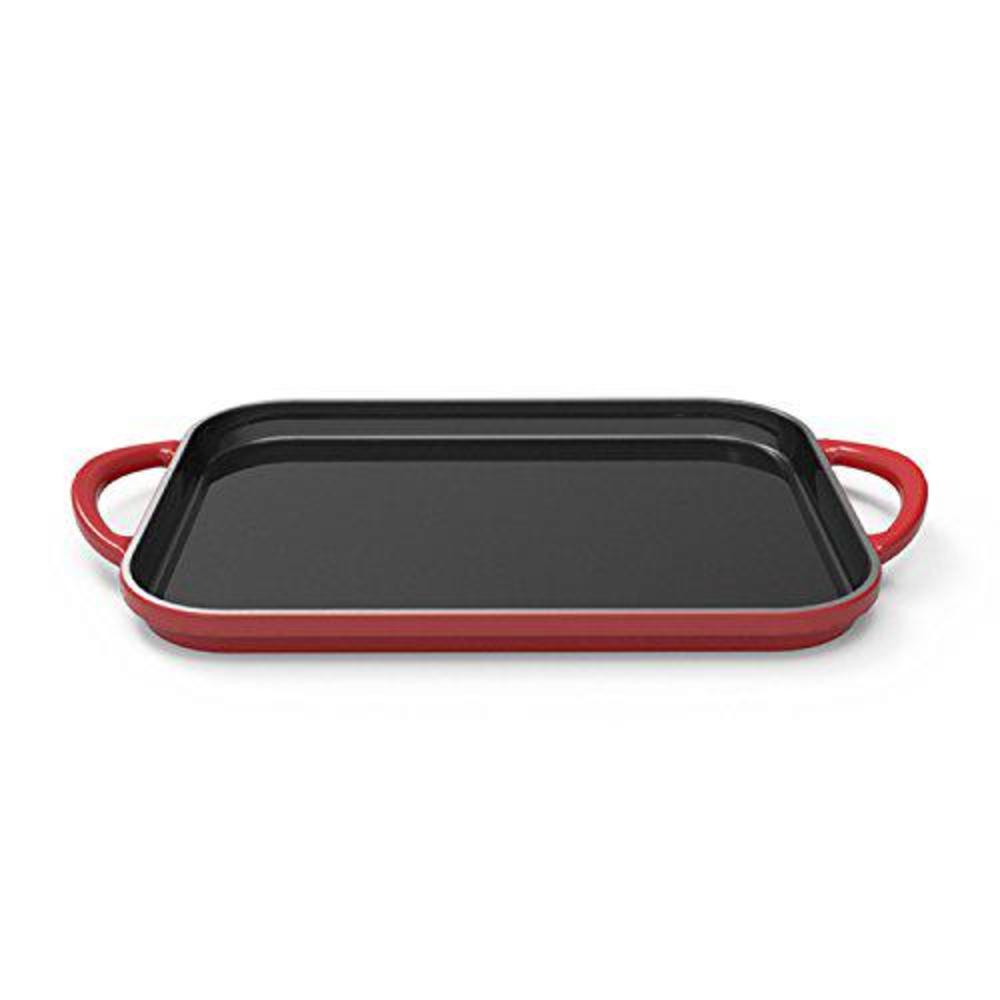 nordic ware pro cast traditions slim griddle, 17", cranberry