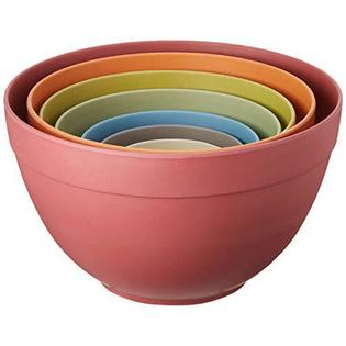 Set of 4 Pastel Colored Nesting Stoneware Measuring Cups from Now
