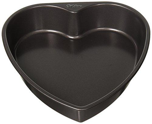 wilton heart shaped non-stick cake pan, 9-inch, steel