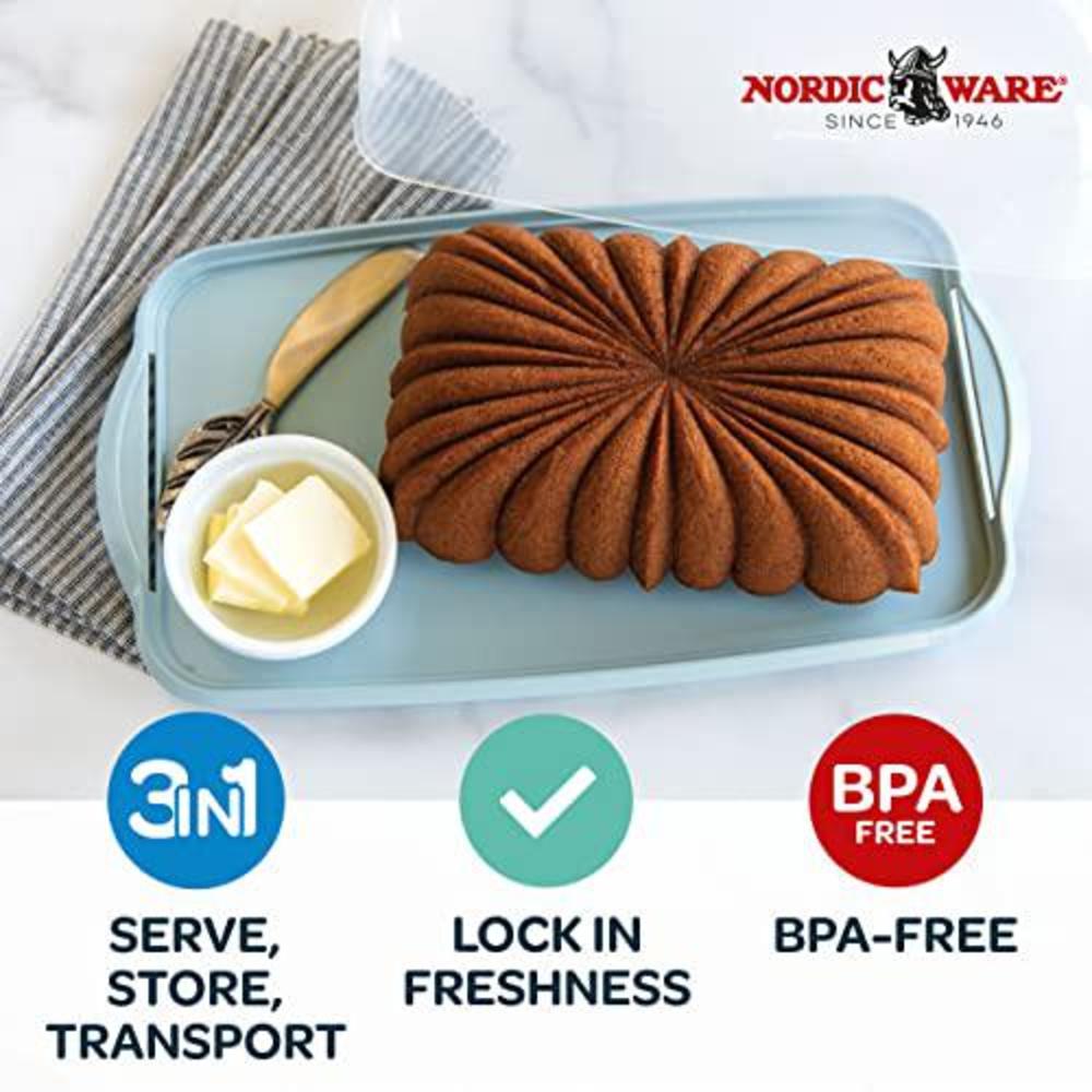 nordic ware loaf cake keeper, blue