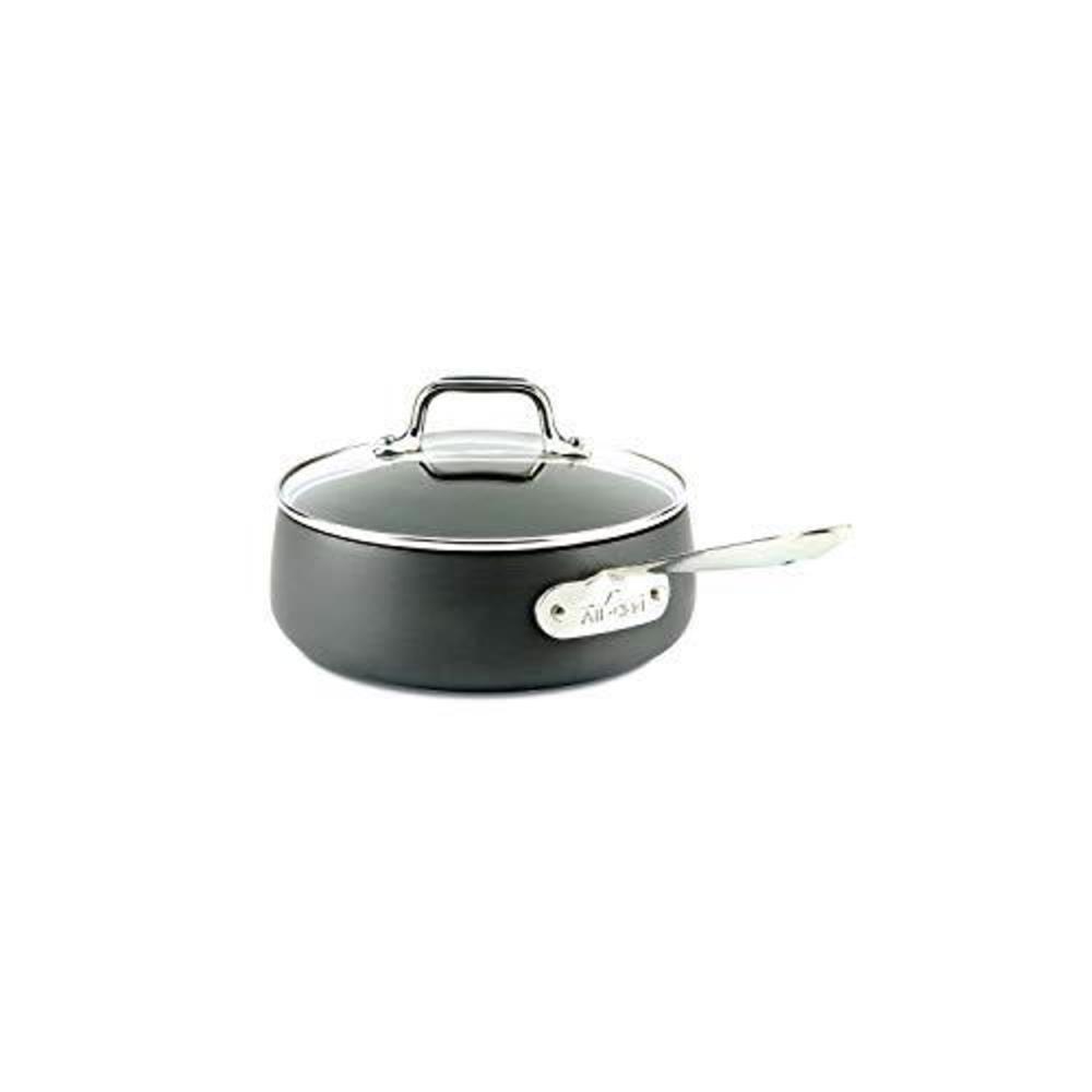 all-clad e7852664 ha1 hard anodized nonstick dishwaher safe pfoa free sauce pan cookware, 2.5-quart, black