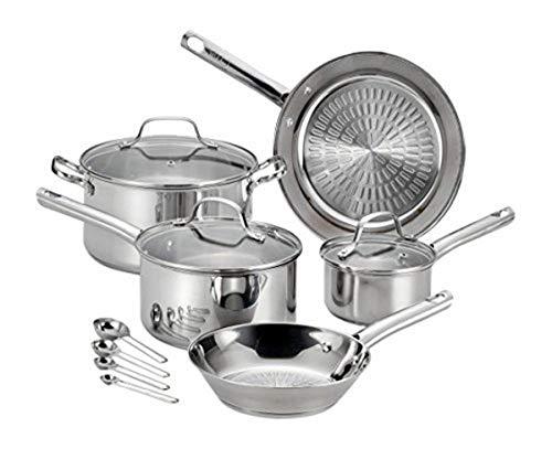 T-fal t-fal pro e760sc performa stainless steel dishwasher oven safe  cookware set, 12-piece, silver, 0