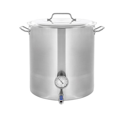 Concord Cookware concord stainless steel home brew kettle stock pot (weldless fittings) (40 qt/ 10 gal)
