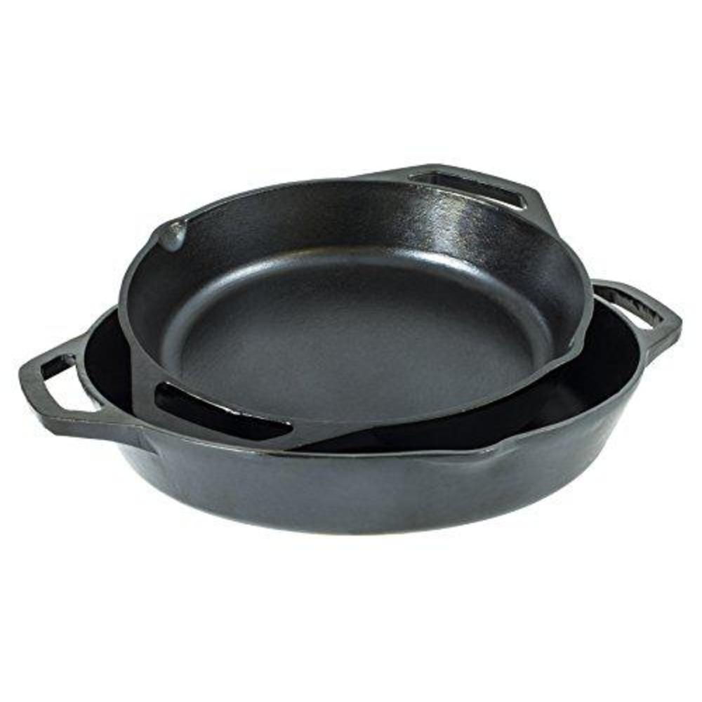 lodge cast iron dual handle pan, 12 inch,black