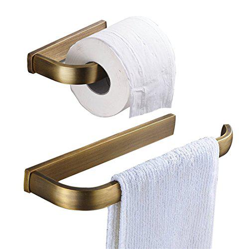 bigbig home brass toilet paper holder, antique towel holder, rustic tissue roll holder bathroom hardware set retro hand towel