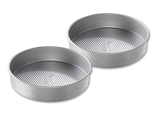 usa pan bakeware round cake pan, 9 inch, nonstick & quick release coating, made in the usa from aluminized steel, set of 2