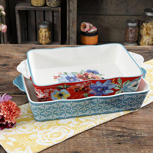 the pioneer woman baking dish spring bouquet 2-piece baker set floral