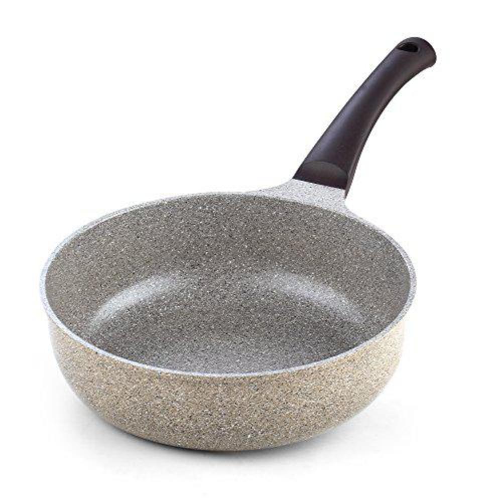 cook n home 9-inch/24cm nonstick ceramic deep saute skillet stir fry pan, earth
