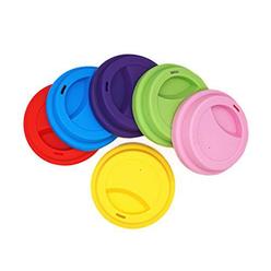 NanTun silicone drinking lid spill-proof cup lids reusable coffee mug lids coffee cup covers 6 pcs - assorted 2