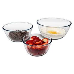 simax glass mixing bowls set: borosilicate glass mixing bowls for kitchen - microwave and oven safe bowls - glass bowls for k