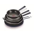 T-fal t-fal all in one stackable 5 pcs pan set, cookware set, titanium  nonstick, multi-functional, black
