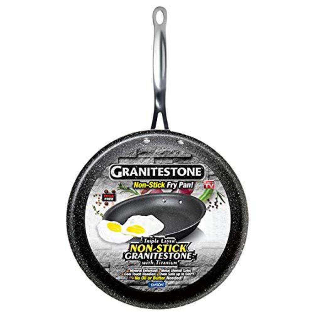 granitestone super non-stick and scratchproof, no-warp, oven-safe and dishwasher safe, mineral-enforced frying pans with "sta