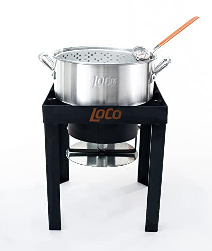 loco cookers lcff 10 qt fish kit fryer, silver