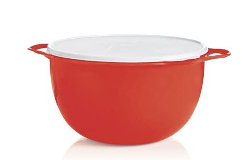 tupperware thatsa mega mixing bowl 42 cups chili red