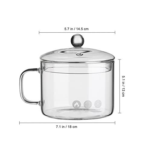 upkoch clear glass cooking pot heat resistant stovetop pot cooking saucepan  multi-function stew pot for