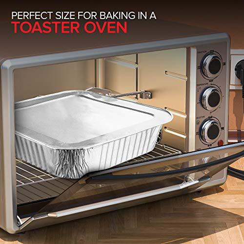 Stock Your Home 8x8 foil pans with lids (20 count) 8 inch square aluminum pans with covers - foil pans and foil lids - disposable food contai