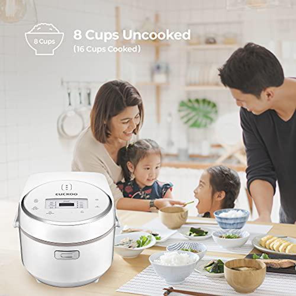 cuckoo cr-0810f | 8-cup (uncooked) micom rice cooker | 9 menu options: white rice, cake, soup & more, nonstick inner pot, des