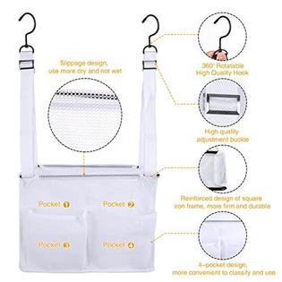 Phying hanging mesh shower caddy college with hooks, bath baskets organizer  storage with 4 pockets for