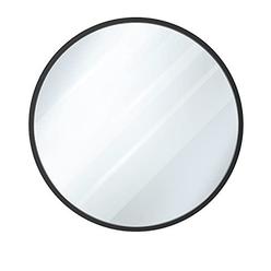 ushower 24 inch black round mirror, large metal frame circle wall mirror for bathroom, farmhouse & modern style