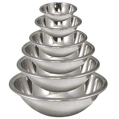 Homearray stainless steel mixing bowls set (set of 6) - polished mirror kitchen  bowls, nesting bowls for space saving storage, ideal fo