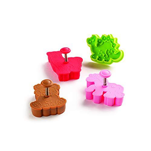 mrs.anderson\'s baking MrsAndersons Baking Mrs AndersonAs Baking Animal cookie cutters, BPA Free, Set of 4, One Size, Red, Brown, Pink green