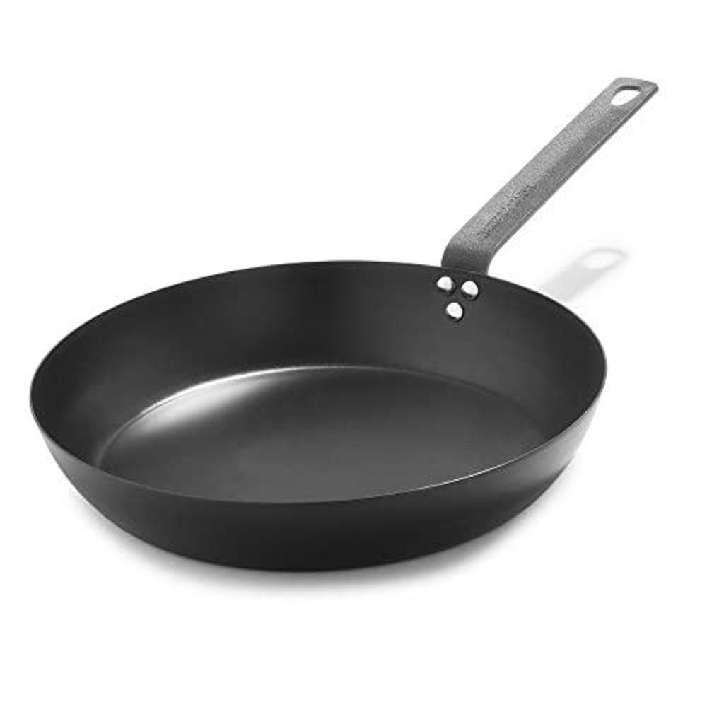 merten & storck carbon steel black frying pan, 12-inch