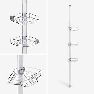 simplehuman adjustable shower caddy, stainless steel and anodized aluminum