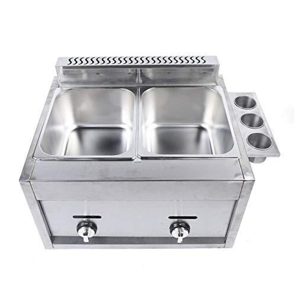 CNCEST dual tanks 12l professional tabletop restaurant kitchen frying machine,commercial stainless steelnature gas deep fryer with 2