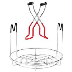 TIYOORTA canning rack with heat resistant silicone handles,stainless steel canning jar rack canner rack canning rack canning tongs for
