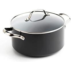 Green Pan GreenPan Valencia Pro Hard Anodized Healthy Ceramic Nonstick 5QT Stock Pot with Lid, PFAS-Free, Induction, Dishwasher Safe, Oven