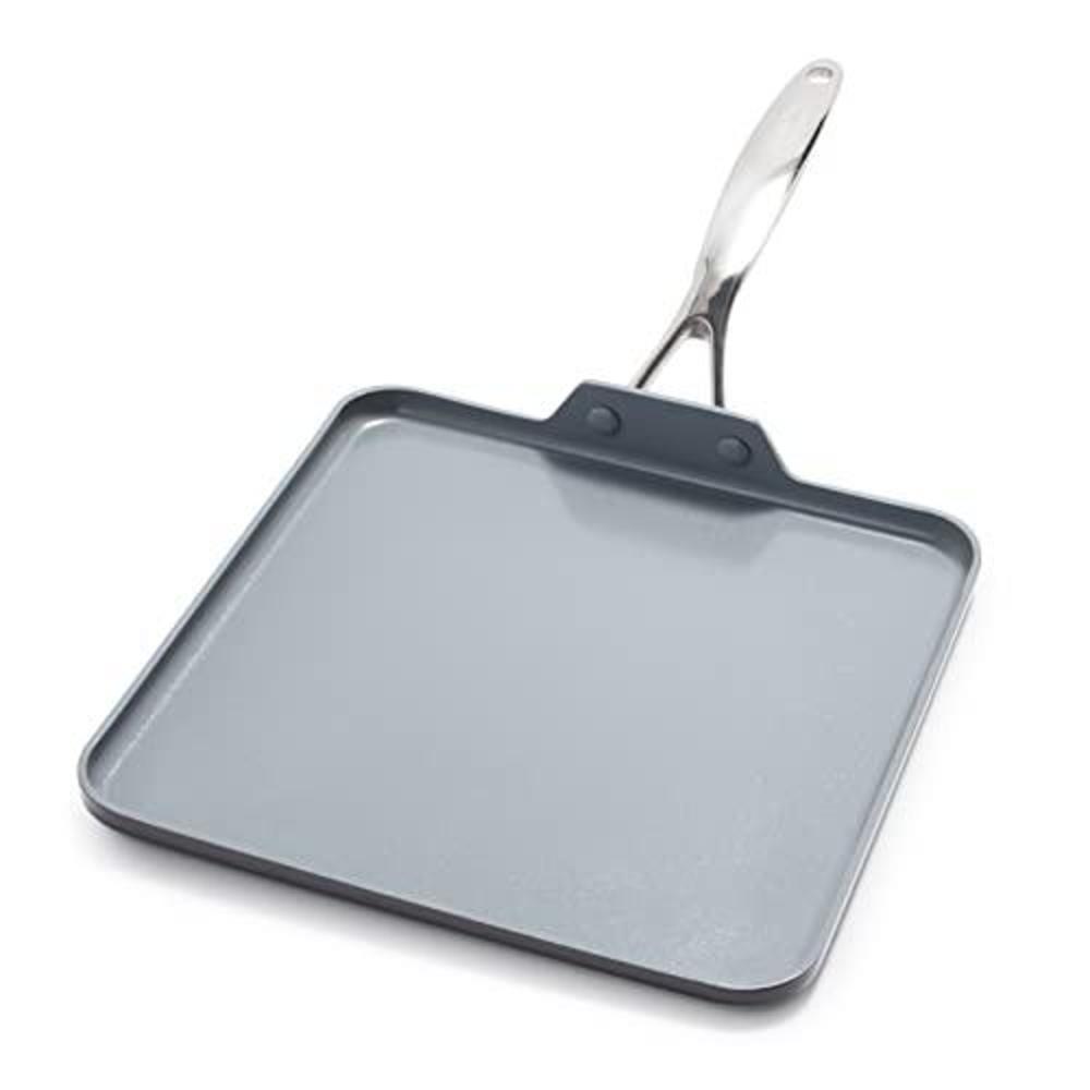 Green Pan greenpan valencia pro hard anodized healthy ceramic nonstick 11" griddle pan, pfas-free, induction, dishwasher safe, oven saf